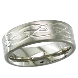 Patterned Titanium Wedding Ring (2259)